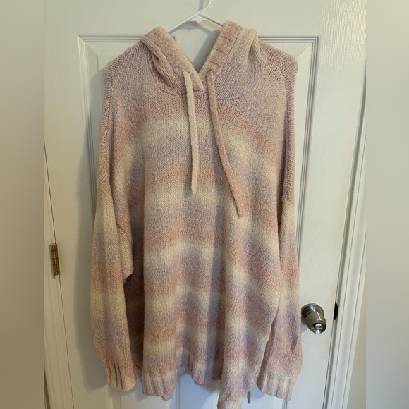 G.I.L.I. Sweaters - GILI Cozy Pink and Cream Women's Ombre Sweater - XL